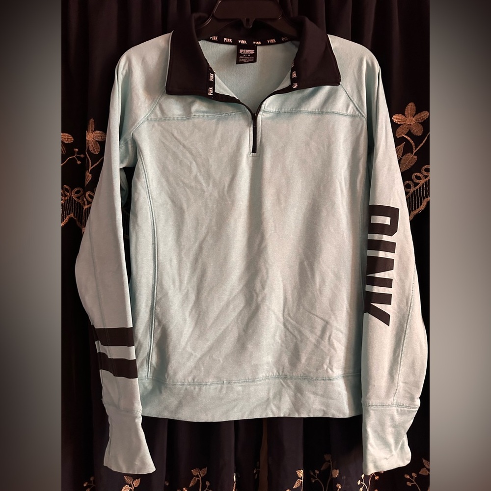 Victoria's Secret Blue and Black Zip Up Sweater